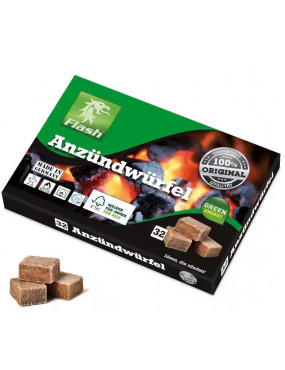 Aizdedzināšanas klucīši brūni no koka un vaska 32 gab.