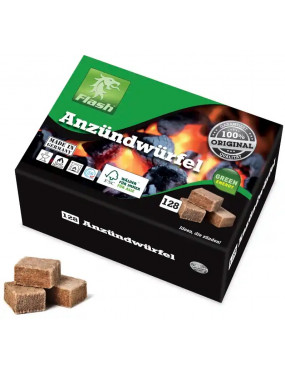 Aizdedzināšanas klucīši brūni no koka un vaska 126 gab.