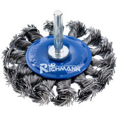Drāšu birste urbjmašinai stiepļveida tērauda 75mm Richmann