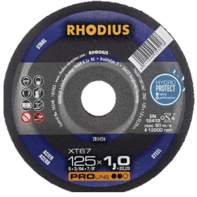 Griezējripa met. 125x1.0x22 Rhodius XT67