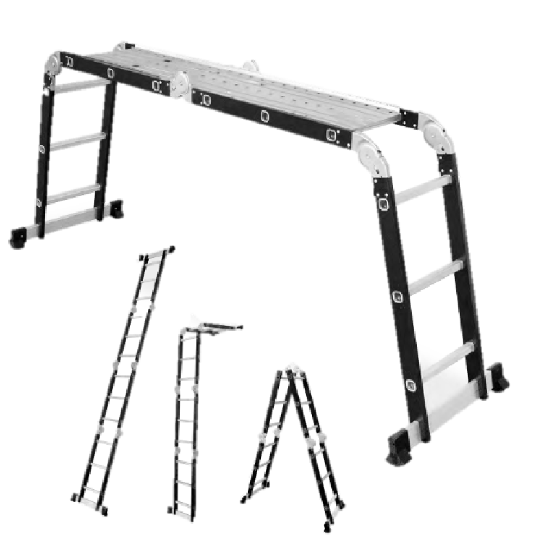 Alumīnija kāpnes platforma 4x3 pakāpienu 125kg DRABEST