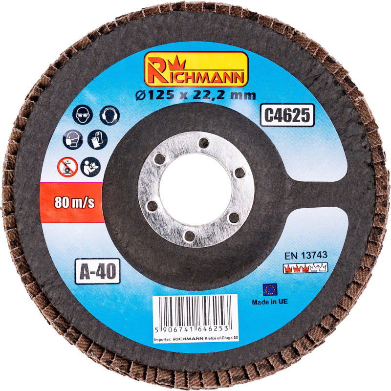 Lapiņ slīpdisks 125mm, gradācija: 100 Richmann