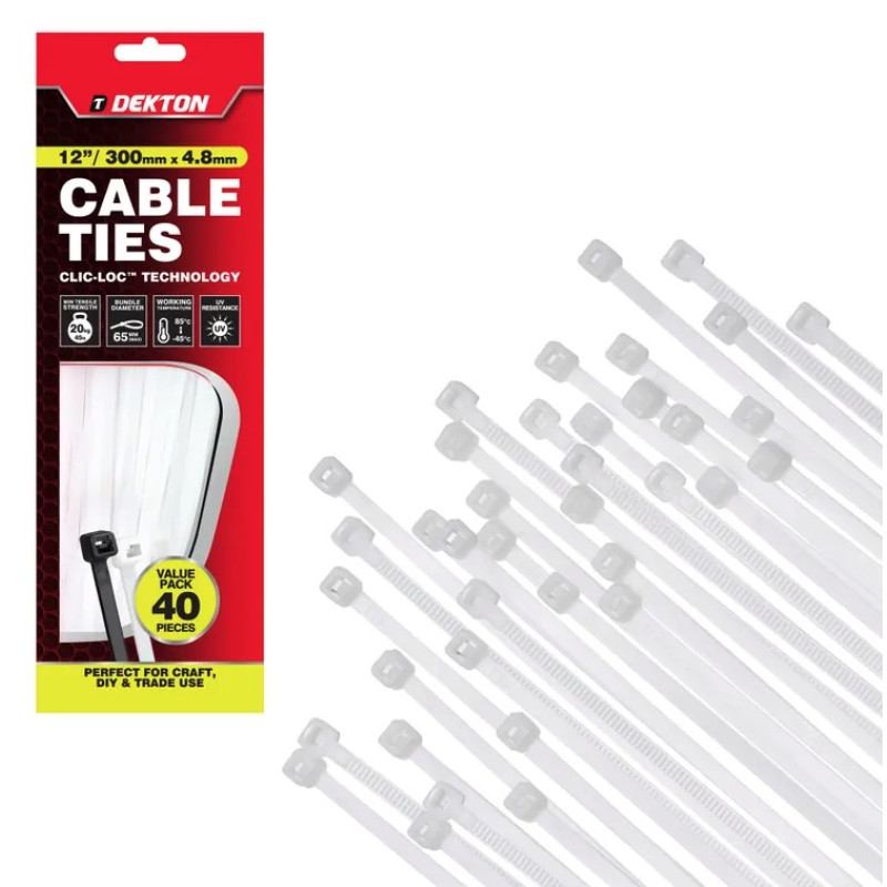 Pl. savilces 4.8x380mm, baltas, 40gb. Dekton