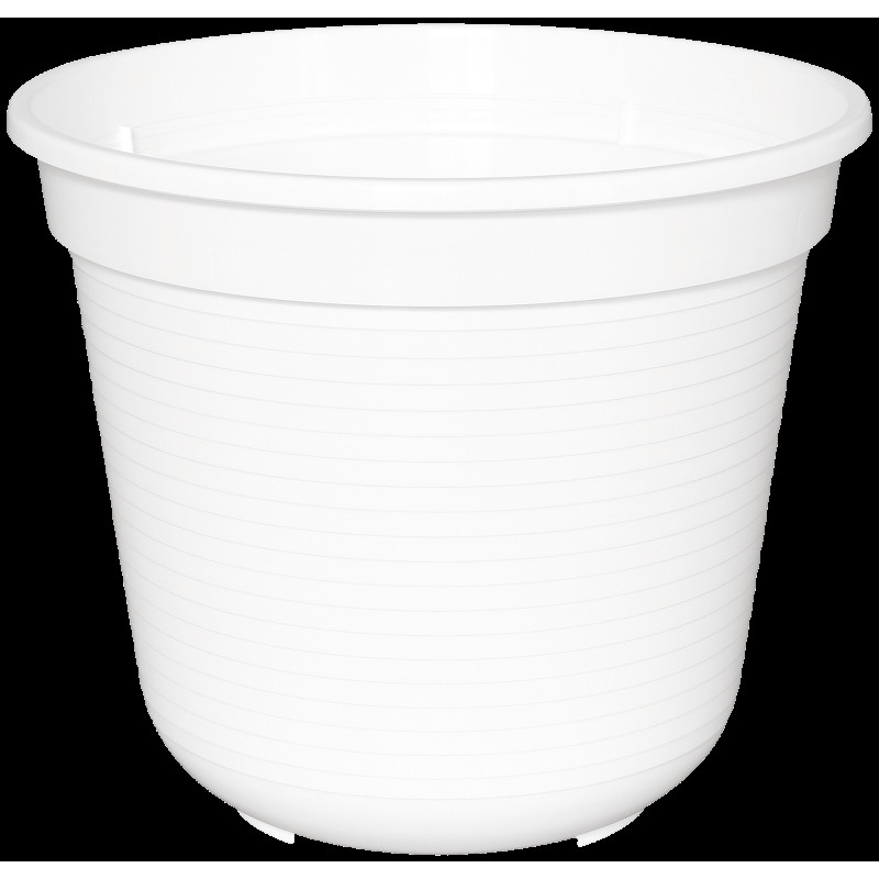 Puķu pods plastmasas 12cm - Balts, Geli