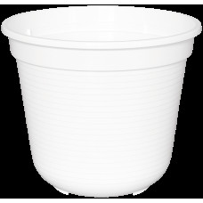 Puķu pods plastmasas 16cm - Balts, Geli