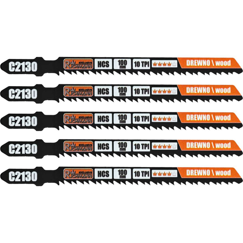 Figūrzāģa asmeņi kokam HCS 100mm 10 TPI CL, 5 gab.  Richmann