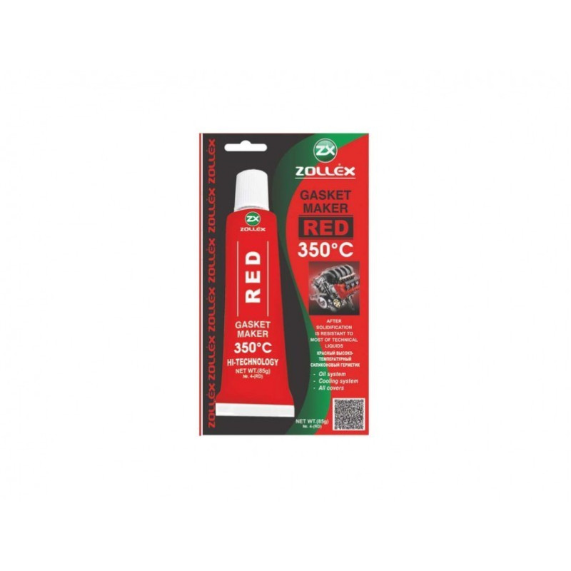 Silikona hermētiķis 85g, sarkans 350`C / ZOLLEX