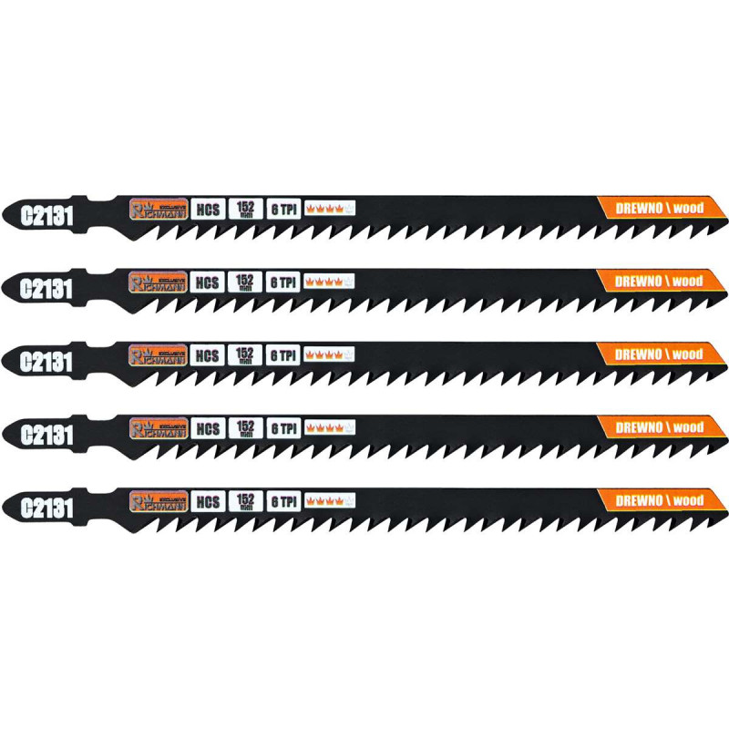 Figūrzāģa asmeņi kokam HCS 152mm 6 TPI FAS, 5 gab.  Richmann