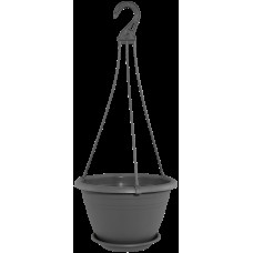 Iekarināms puķu pods plastmasas 24cm - Antracīts, Geli