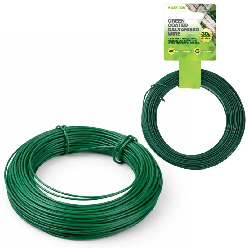 Cinkota stieple ar zaļu PVC pārklājumu 1.60mm 30m
