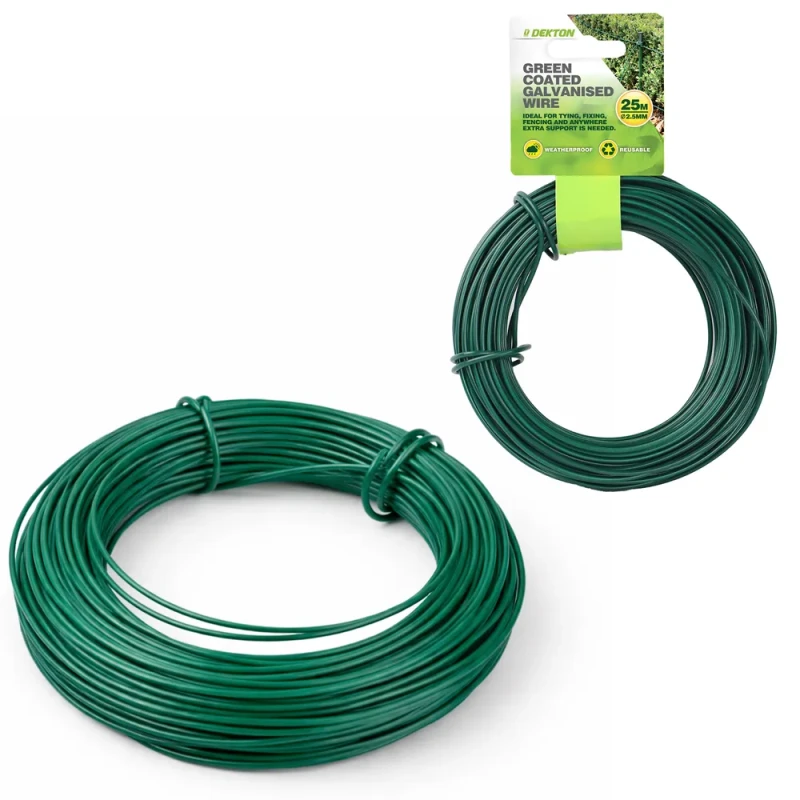 Cinkota stieple ar zaļu PVC pārklājumu 2.50mm 25m